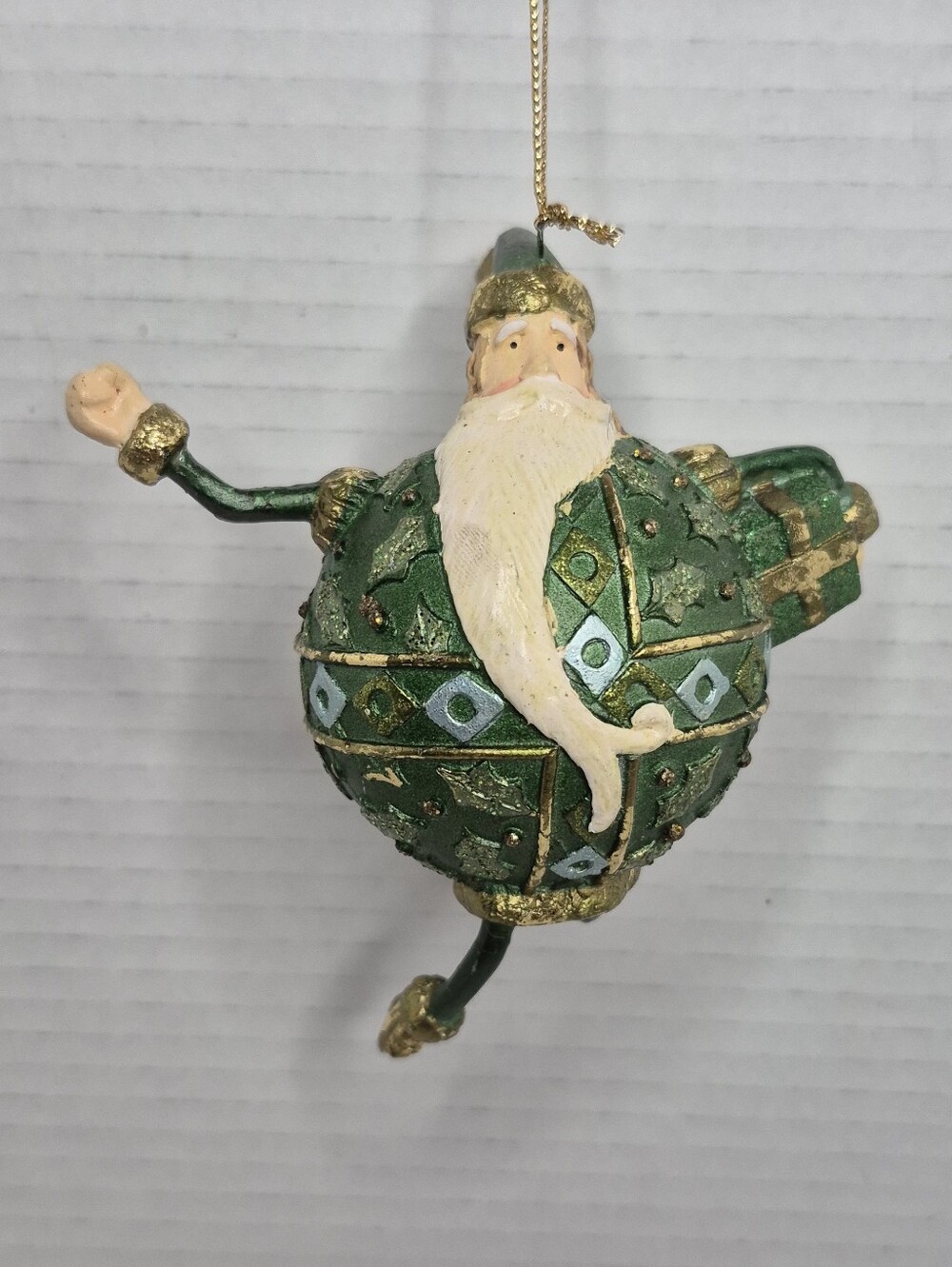 Green Wizard Santa Holiday Ornament Decorative Christmas Hanging
